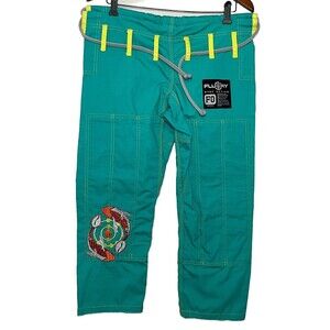 Fluory Stay Active Pink Marital arts Pants One Size Koi Fish Teal Cotton Blend